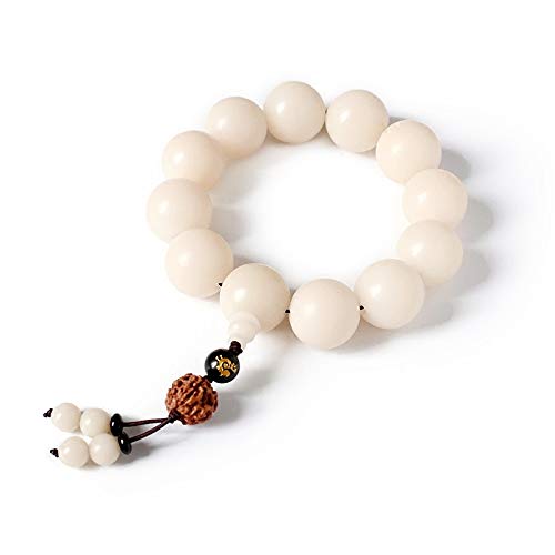 ATR Natural White Jade Bodhi Root Seed Bracelets Male Beads Bracelet Accessories,E,Bracelet