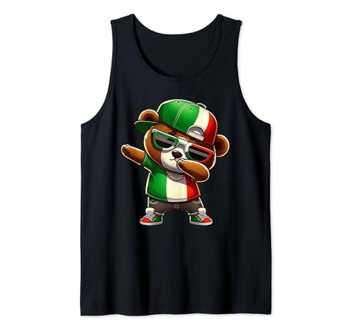Italian Bear Italia Dab Dabbing Boys Kids 2024 Camiseta sin Mangas
