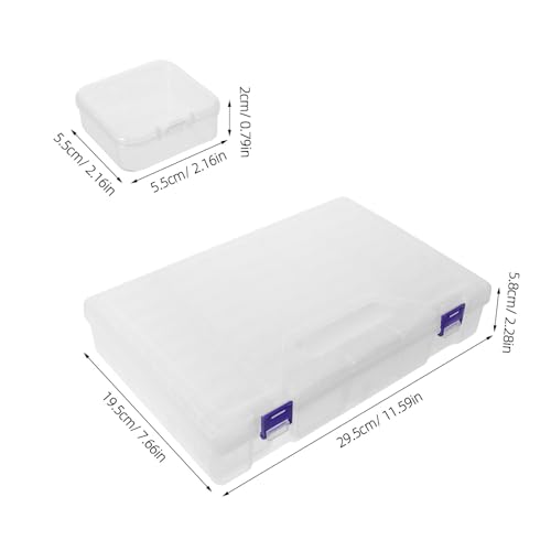 Boîte de rangement perles plastique transparent rectangulaire à charnière - 3