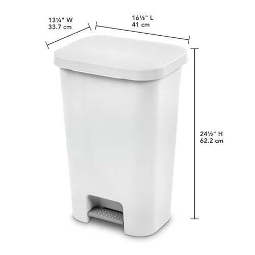 Caneca de basura rectangular Sterilite 11.9 galones blanco 4 unidades miniatura 4