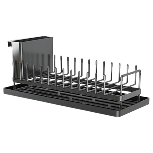 Organizador de platos para gabinete - Soporte organizador de platos |. Estante de drenaje 16,46 x 6,61 x 6,89 pulgadas