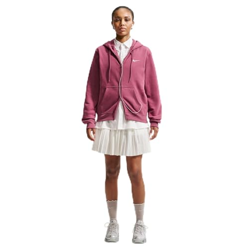 Nike Women's Studio Fleece Full Zip Hoody, Pink Smoke/Sail, Small