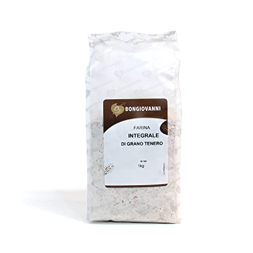 BONGIOVANNI FARINE E BONTA' NATURALI Farina Integrale di Grano Tenero (miscela crusca e farina) - 1 Kg