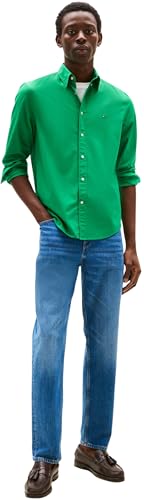 Tommy Hilfiger Herren Hemd Flex Poplin Solid Regular Fit, Grün (Olympic Green), M – Ansicht 3