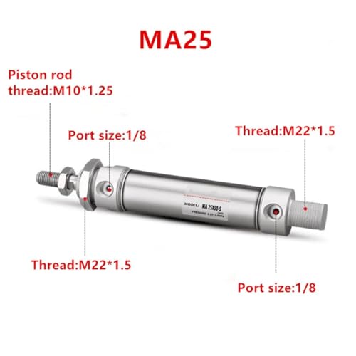Cylindre pneumatique double effet MA25 pour stopper les pannes de grippage - 3