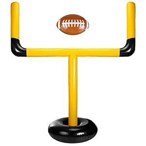 Inflatable Jumbo Football Set Inflatable Football Goal with Beach Ball Target Goal Post Ball Accessories Outdoor Sport Summer Beach Pool Games for Practice and Fun
