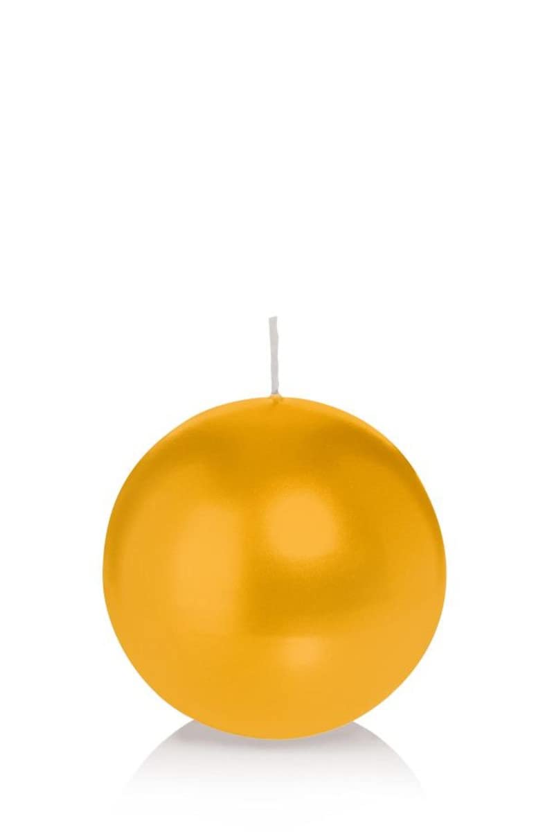 INNA-Glas Ball candle MAEVA in cellophane foil, yellow, Ø3.1/8 cm, 25h - Made in Germany - Decorative candle