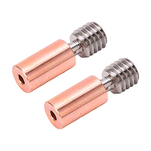 BRRNOO 3D Printer Extruder Bimetal Heatbreak Throat Tube, 2PCS M6 Thread Ti Alloy Copper for 3 S1 and More 3D Printers