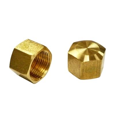 Pmw - 3/8" od Brass Compression Cap, LF - Pack Of 2 - Brass Flare Cap - Dummy-image-1