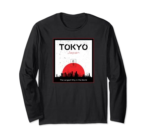 Japón Estética Retro Comic Tokyo Silhouette Fuente japonesa Manga Larga