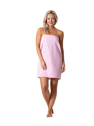 Image of Turkish Linen Women's Waffle Spa Body Wrap with Adjustable Closure