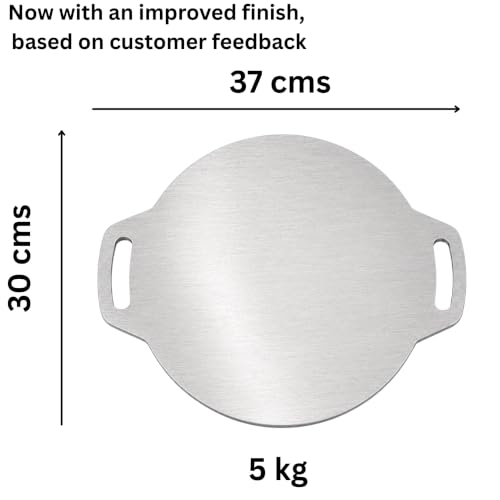Image of Pure Iron Dosa Tawa, 12 Inch, 8mm Thick, Fully Seasoned, Non-Stick, Flat Borderless Design, 30 cm, 5 kg (8 mm)