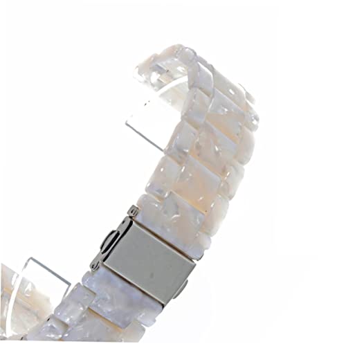 Wide Funny Resin Watchband for Creative Quick Release Band Design White Floral Pattern Accessory for Your2