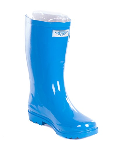 Forever Young Women Mid-Calf Turquoise Rubber Rain Boot, 11 #TOP3