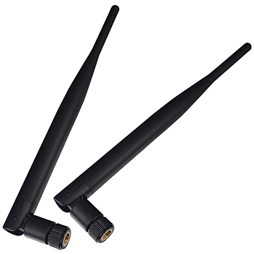 BOOBRIE 2,4GHz 5,8GHz Antenna WiFi 5DBi Dual Bande WiFi Antenna RP-SMA Mâle Omnidirectionnel WiFi Antenne pour Routeur Réseau sans Fil/Booster WiFi/Caméra Sécurité WiFi/PCI/Antenne Caméra WiFi