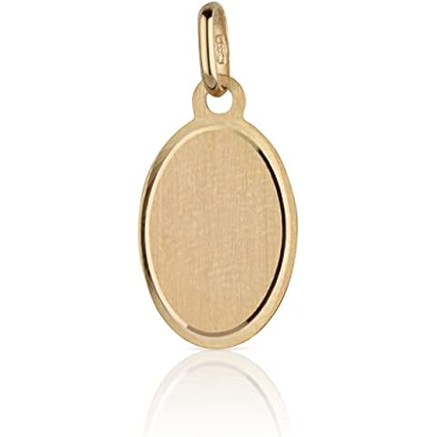 NKlaus Medallón Ovalado colgante en blanco DIY grabado medallón 333 oro amarillo 8 quilates personalizable 13196 Cover