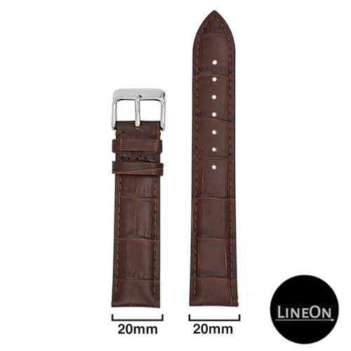 Image of Lineon Half Padded Premium Leather Mens & Womens Watch Strap For Branded Watches Compitable with Titan, Timex, Casio, Sonata and All premium Watches Tool and Pins Include