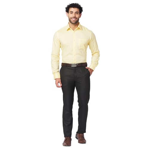 Image of Raymond Men Pure Cotton Slim Fit Structure Pattern Semi Cut Away Collar Formal Shirt