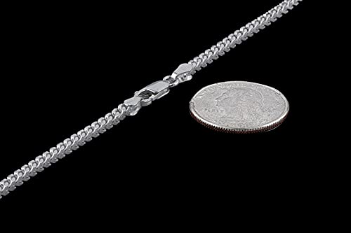 Sterling Silver Men's Franco Chain 3mm Solid 925 Italy New Necklace2