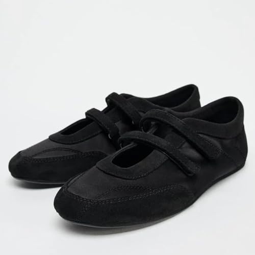 Casual Womens Elastic Strap Ballet Flats Slip On Round Toe Soft Ballerina Pumps4