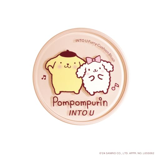 【INTO U × 「シナモロール」「ポムポムプリン」コラボ】ファーリークッションブラッシュ チーク 全3色 (FB02 サニーアプリコット, free)の商品画像（Amazon）