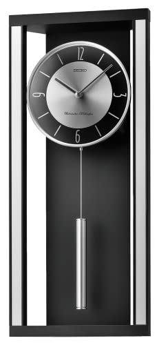 Seiko Modern Noir Wall Clock With Pendulum And Dual Chimes #TOP1