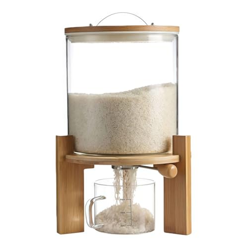 KDBT �K���X�� �Ăт� 5kg /10kg�p ���� �e�� ���ĕۑ� �P�[�X �v�ʃJ�b�v�t ��]�� �f�B�X�y���T�[ ���C�X�X�g�b�J�[ ���������^���N �R�[�q�[�� �ۊ� �h�� (7.5���b�g��)