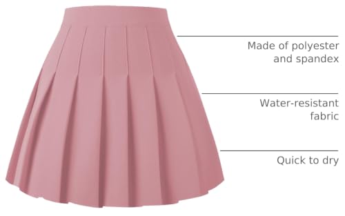 Image of Girstunm Women's Pleated Skirt Mini Skater Basic Skirts High Waist School Girls Uniform Short Cheerleader Skirt