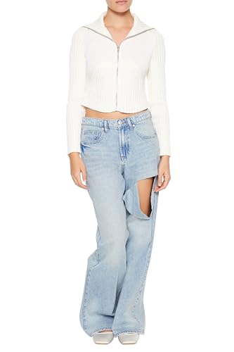 Forever 21 Women's Cropped Zip-up Sweater2