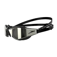 Speedo Unisex Erwachsene Fastskin Hyper Elite Schwimmbrille | Wettkampfschwimmbrille | Performance| Training| Hydrodynamisch Schwimmbrille, Schwarz/Oxid Grey/Chrome, Einheitsgröße