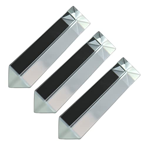 BELLIFFY Photography Prisms 3pcs Equilateral Glass Prisms Optical Glass Grating Physics Education Boys and