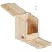 Mangeoire Écureuil Bois Relaxdays - Distributeur Nourriture Animaux Jardin Balcon 25x12x17,5 Cm