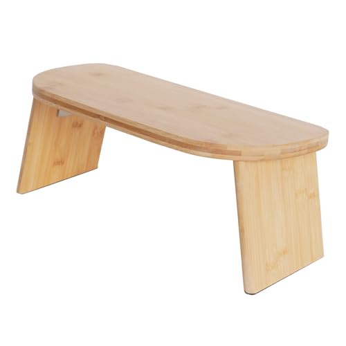 Banc de méditation pliable en bambou - Tabouret de méditation avec coussin de méditation pour s'agenouiller et s'asseoir – Image 6