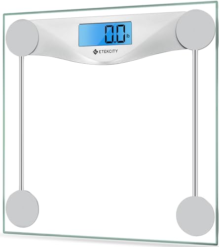 Etekcity Báscula para peso corporal, báscula de baño con pantalla LCD transparente, tecnología de medición de alta precisión (0,1 kg/máximo 180 kg), vidrio templado de diseño ultra delgado de 6 mm Etekcity Báscula para peso corporal, báscula de baño con pantalla LCD transparente, tecnología de medición de alta precisión (0,1 kg/máximo 180 kg), vidrio templado de diseño ultra delgado de 6 mm