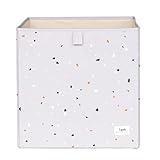 3 Sprouts - Caja de Almacenamiento de Tela Reciclada - Cajas organizadoras para organizar Ropa, Juguetes y Sábanas en Armarios - 33x33x33 cm - Terrazo Gris