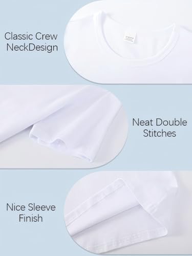 Girls/Kids/Toddlers Crew Neck Cotton T-Shirts Short Sleeve Summer Basic Tops（Age 2-12Y）2