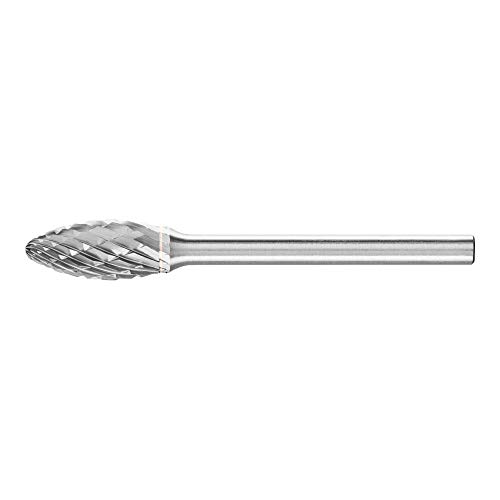 PFERD 21203633 Carbide Burr, Flame Shape B, Toothing 3 Plus, Burr Diameter 6 mm, Shaft Diameter 3 mm, Length 43 mm, for Universal Applications on the Most Important Industrial Materials