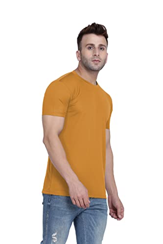 Image of TQH Men Dri Fit Polyester Half Sleeve Round Neck Multicolor t Shirts - Combo Set of 2