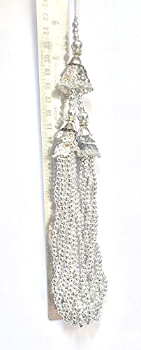 Newyear Collection Home Decor Accessories Diy Decor Curtains Cushions Tassel 1 Pair Blouse Tassels For Lehenga Christmas Fashionable Dress Latkan (Silver, 10" Inch) #TOP3