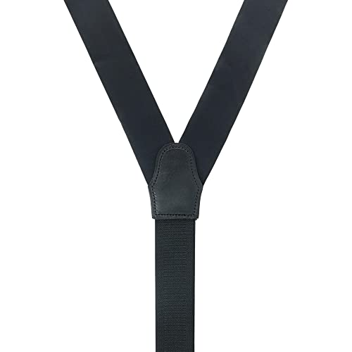 Trafalgar Men's Sutton Solid Color Silk Formal End Braces (Suspenders), Black #TOP2
