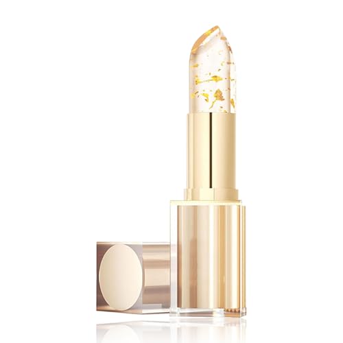 Reccisokz Pintalabios Que Cambia De Color SegúN La Temperatura, BáLsamo Labial Transparente Dorado, Para Reparar Los Labios Agrietados, Resistente Al Agua De Larga DuracióN
