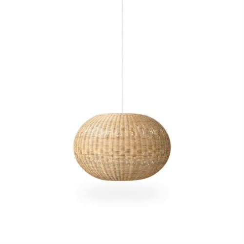 Lámpara colgante de ratán natural para comedor y dormitorio infantil estilo costero