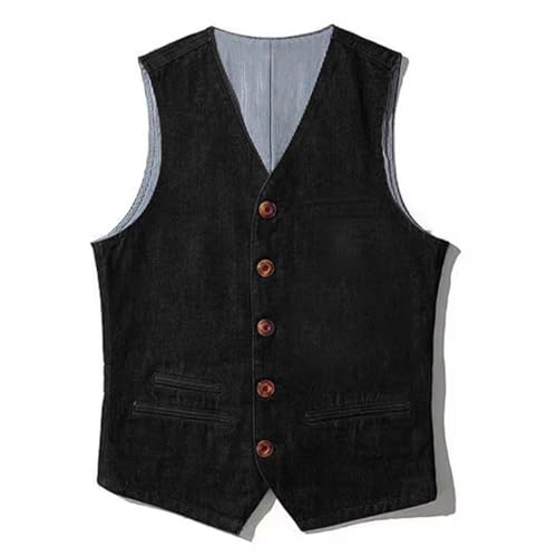 Men's Denim Vests Casual Slim Sleeveless Jacket Outdoor V neck Vests