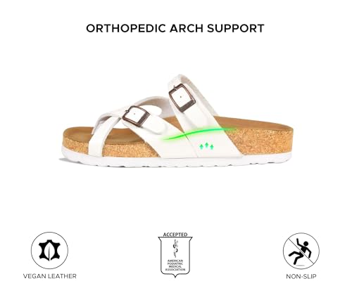Image of AEROTHOTIC Recovery Slides for Women Cork Footbed Adjustable Straps Sandals