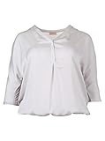 TRIANGLE   s.Oliver Damen Regular Fit Bluse mit Smokbündchen, Gr. 44, Grau (kit 9049)