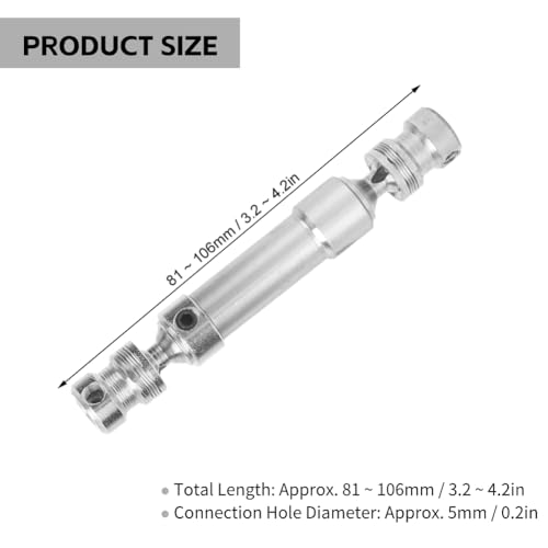 Drfeify Piezas de Vehículo de Metal, Eje Trasero CVD Compatible con 12428 12423, 1/12 Accesorio para Coche Modelo RC, Plata, para Modelos de Coche, Reparación, Colección y Competición - imagen 2
