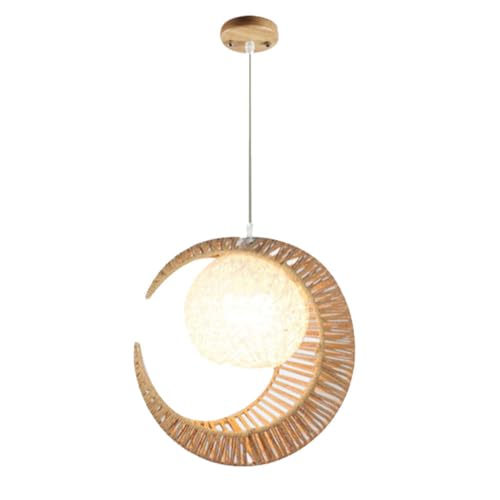 Suspension en corde de chanvre lune en rotin réglable vintage