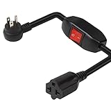 4-in-1 Heavy Duty On/Off Switch Extension Cord 12-AWG 15A Household Plug to 20A T Blade Adapter Cabl