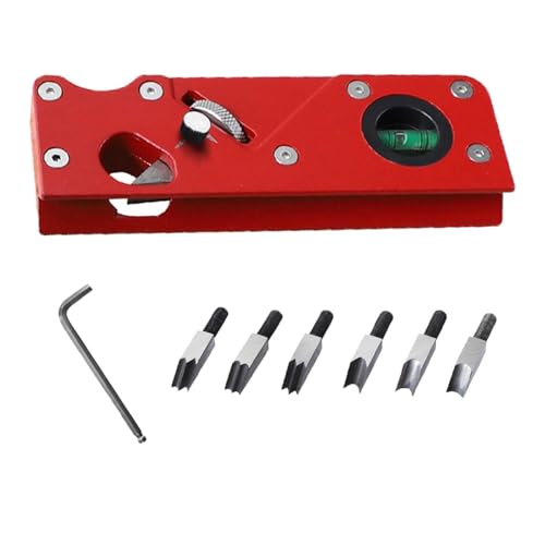 Pialla per smusso, pialla per la lavorazione del legno, strumento di appiattimento degli angoli con 6 taglierine, 45 gradi, con bordo smussato a 45 gradi, strumento manuale per smussatura (rosso)