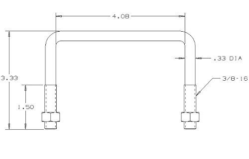 Image of National Hardware N222-380 2192BC Square U Bolt in Zinc plated,#673-3 /8 inchx4 inchx3 inch